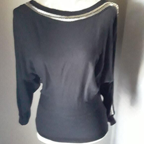 Boston Proper batwing cold shoulder dark black sweater size S - Picture 14 of 14